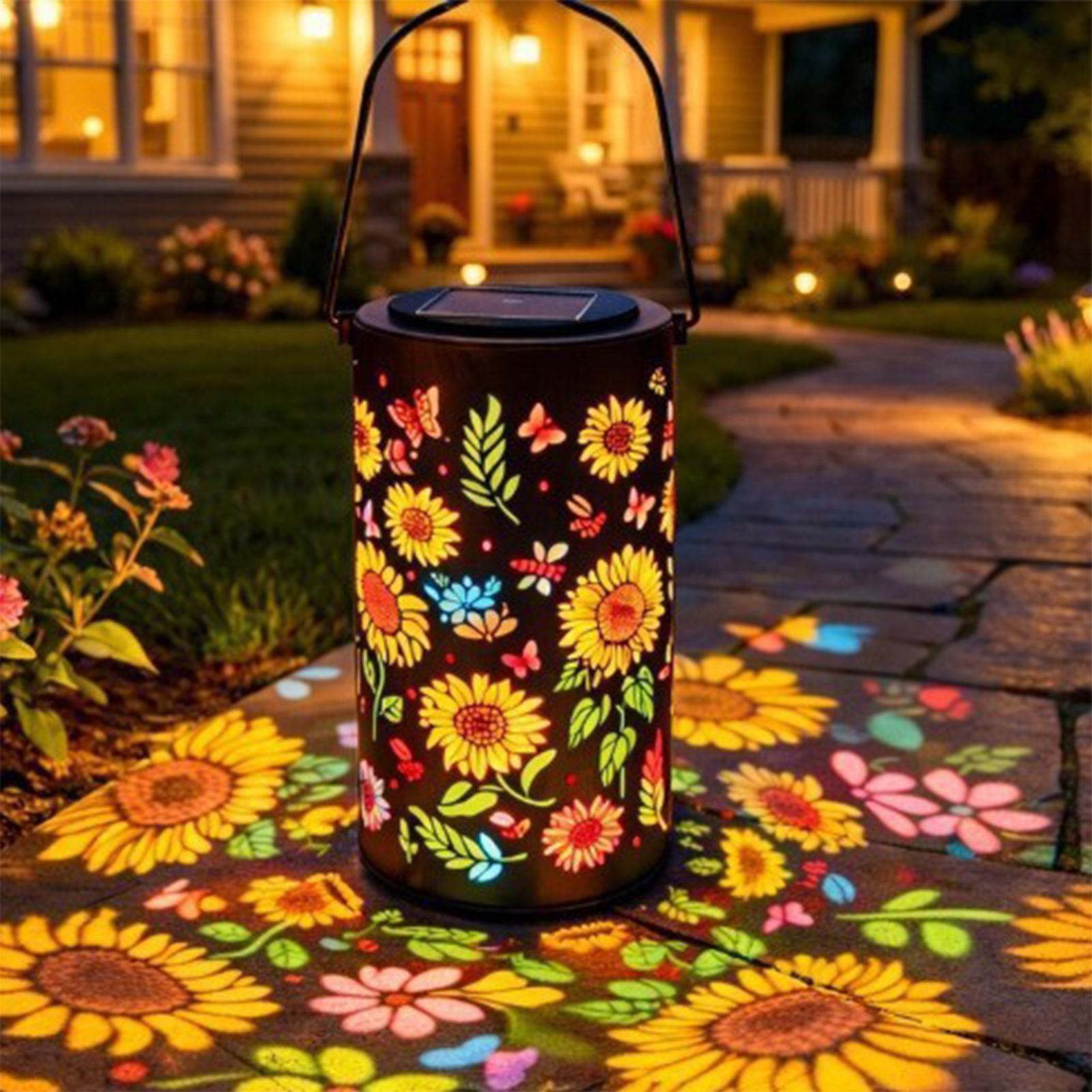Outdoor Lighting Patio - فانوس شمسي على شكل زهرة عباد