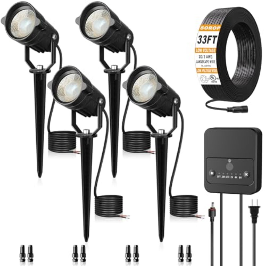 Outdoor Lighting Kit With Transformer - طقم إضاءة للمناظر الطبيعية منخفض الفولتية