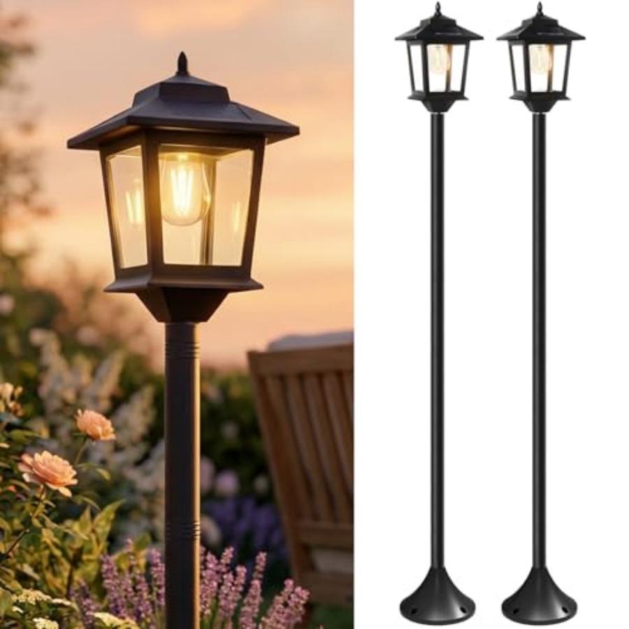 Outdoor Lighting Patio - أضواء شمسية خارجية للأعمدة، مجموعة من