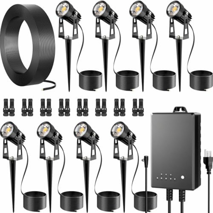 Outdoor Lighting Kit With Transformer - مجموعة إضاءة خارجية متكاملة منخفضة الفولتية