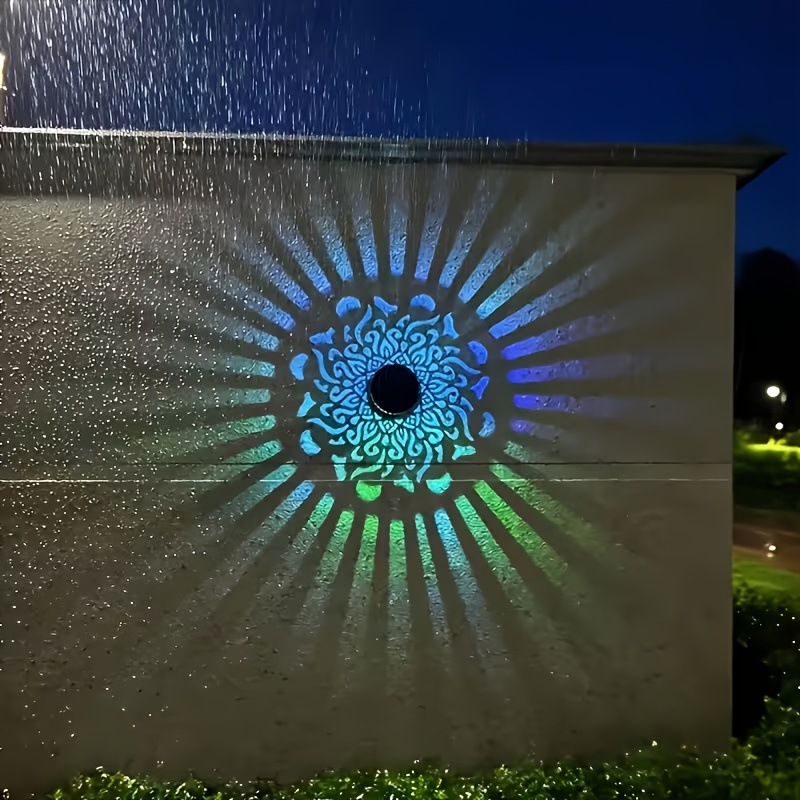 Outdoor Lighting For Gazebo - مصباح جداري شمسي LED بتصميم ماندالا،