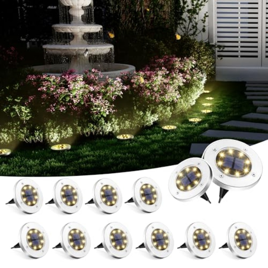 Outdoor Lighting Patio - أضواء أرضية تعمل بالطاقة الشمسية، إضاءة
