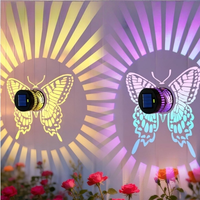 أضواء فراشة شمسية زخرفية للحدا - مراجعة Outdoor Lighting On Fence وسعره