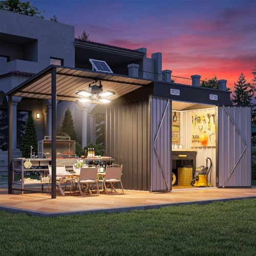 سقيفة تخزين خارجية 6x4 قدم مع  - مراجعة Outdoor Lighting For Gazebo وسعره