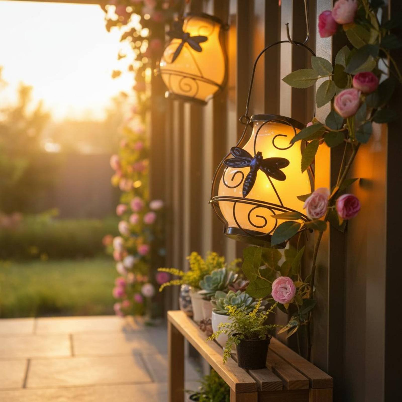 فانوس شمسي على شكل فراشة مقاوم - مراجعة Outdoor Lighting Patio وسعره