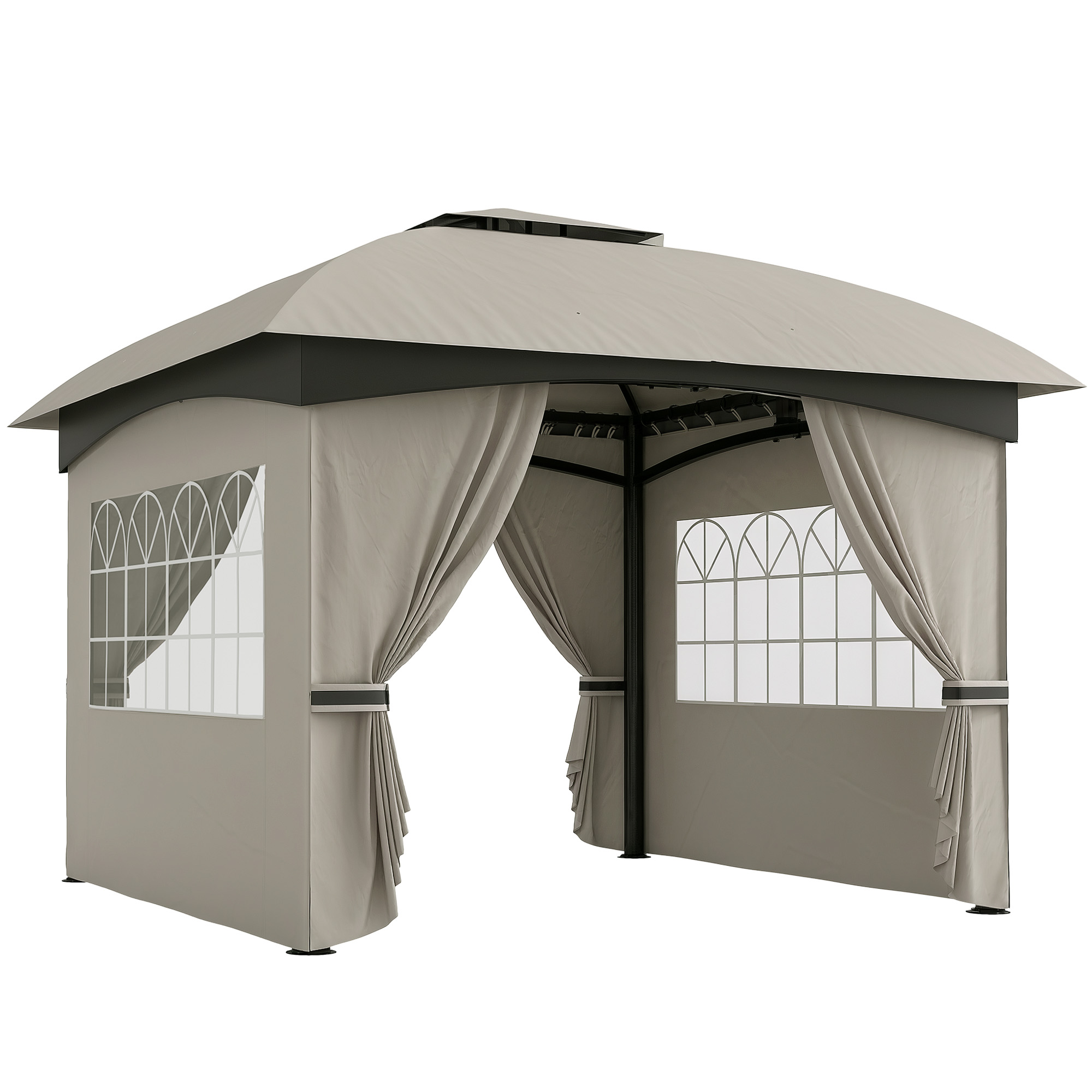 جازيبو خارجي 11' × 11' مع ستائ - مراجعة Outdoor Lighting For Gazebo وسعره