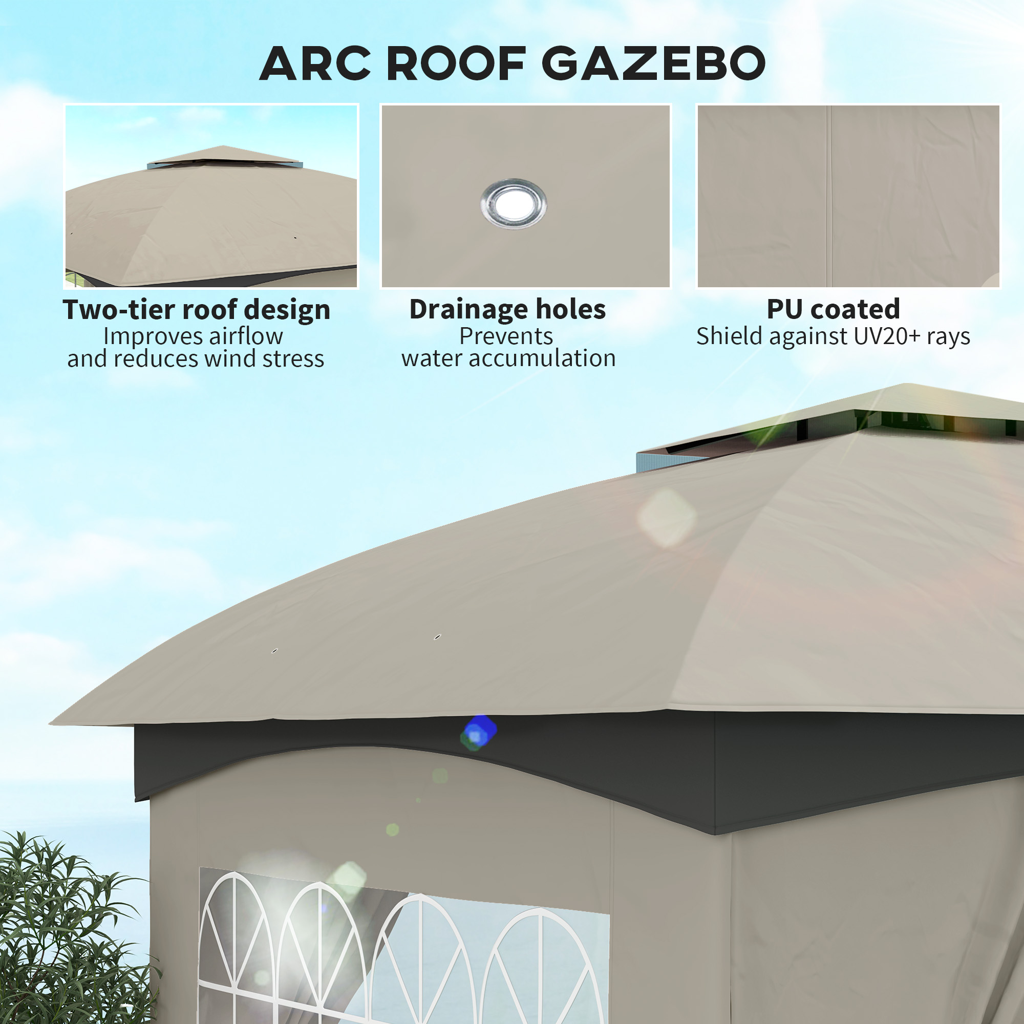 جازيبو خارجي 11' × 11' مع ستائ - مراجعة Outdoor Lighting For Gazebo وسعره