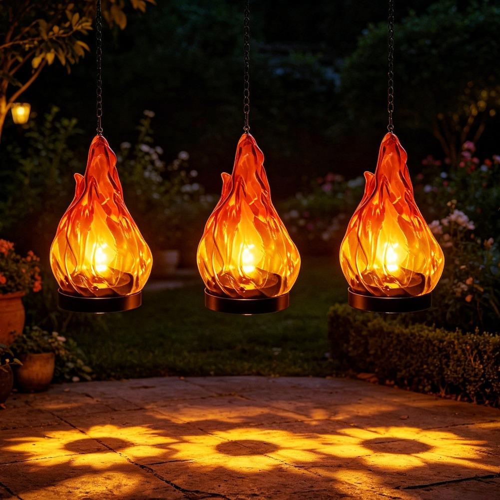 مصباح شمسي معلق بتأثير اللهب،  - مراجعة Outdoor Lighting Patio وسعره