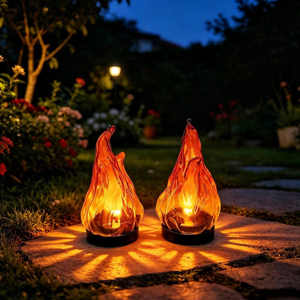 مصباح شمسي معلق بتأثير اللهب،  - مراجعة Outdoor Lighting Patio وسعره